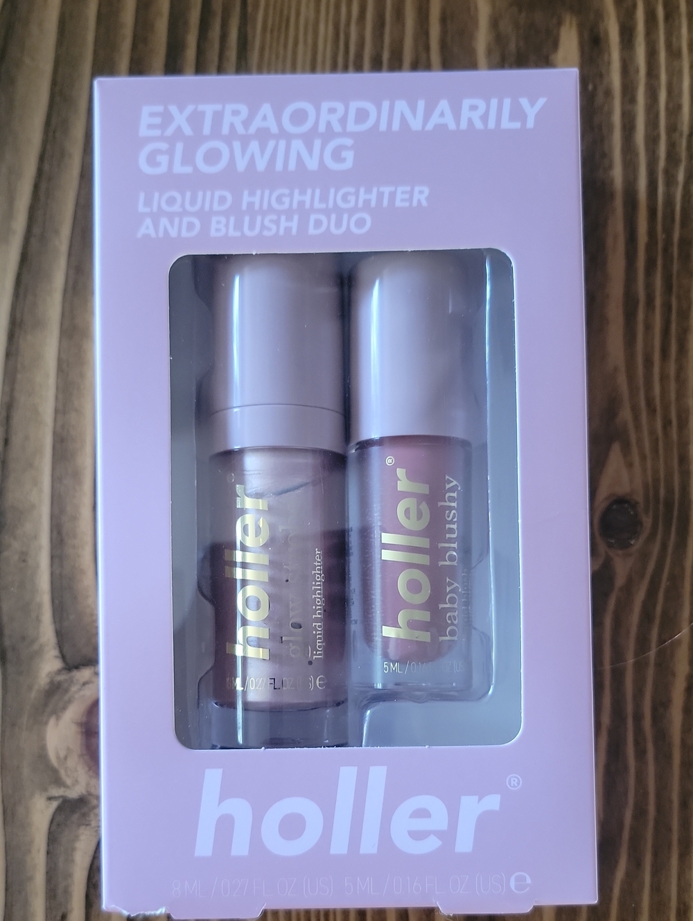 Holler Extraordinarily Glowing Liquid Highlighter & Blush Duo — Pink